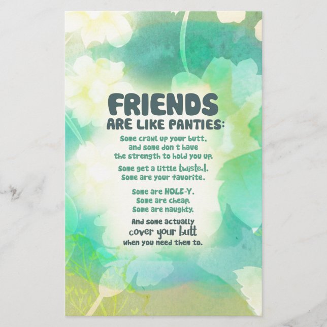 Vrienden zijn als Panties (Voorkant)