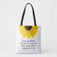 Vrienden zijn Angels Quote Initialen Sunflower