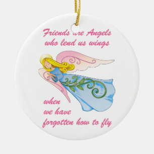 Vrienden zijn Engelsen Keramisch Ornament