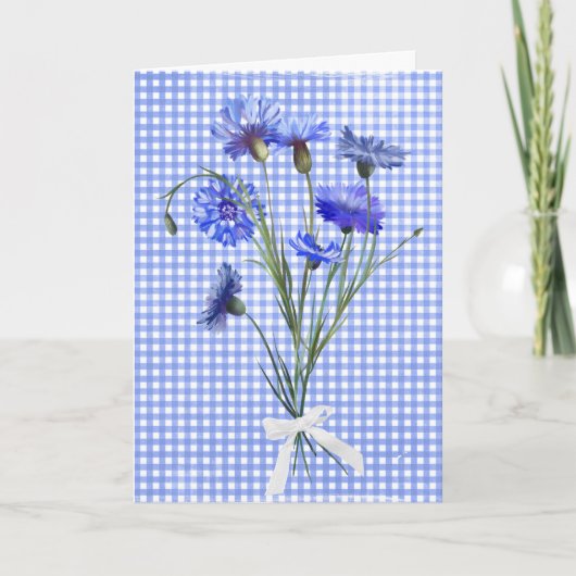Vriendendag Blue Cornflower Bouquet Kaart (Voorkant)