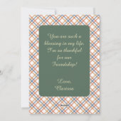 Vriendendankfeest Whimsical Woodlands Aangepaste N Feestdagenkaart (Achterkant)