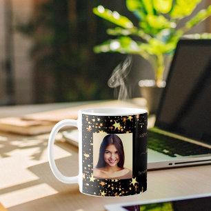 Vriendendjes zwarte goudfoto's koffiemok