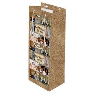 Vriendenfotocollage DIY afbeelding 6 pic jute Wijn Cadeautas