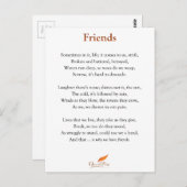 Vriendengedicht Briefkaart (Voorkant / Achterkant)