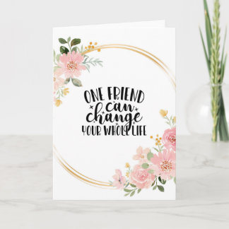 Vriendenkaart, esthetische bloemenvriendschap cita kaart