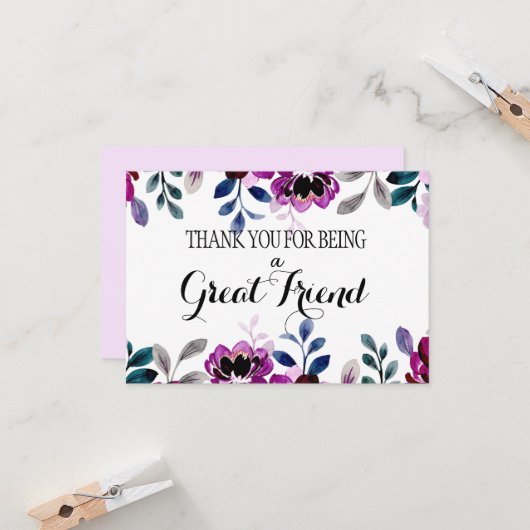 Vriendenwaardering bedankt dat je afscheid neemt kaart (Voorkant / Achterkant in situ)