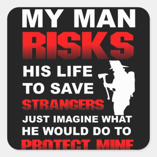 Vriendin brandweervrouw vierkante sticker (Voorkant)