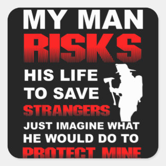 Vriendin brandweervrouw vierkante sticker