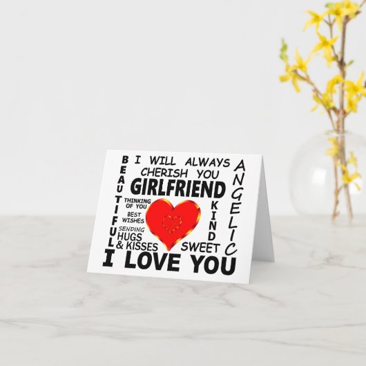 Vriendin dat ik van je hou kaart (Gele Bloem)