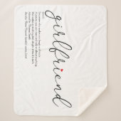 Vriendin Definition Red Love Heart Chic Script Sherpa Deken (Voorkant)