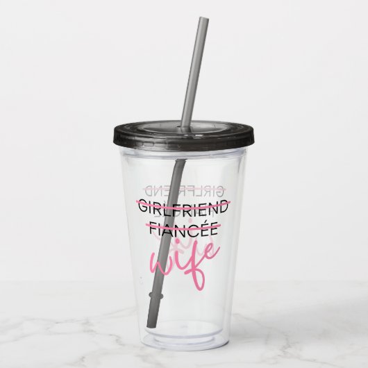 Vriendin. Fiancée. Vrouw. Tumbler Acryl Drinkbeker (Achterkant)
