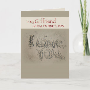 Vriendin-liefde die je schrijft in Sand Valentijns Feestdagen Kaart