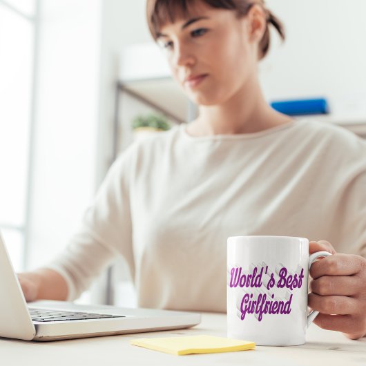 Vriendin paarse halve script koffiemok