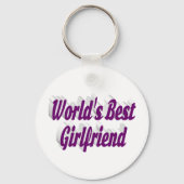 Vriendin paarse typografie sleutelhanger (Voorkant)