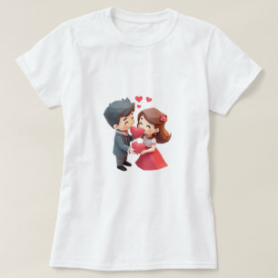 vriendin schattige liefde superheld t-shirt