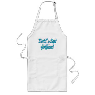 Vriendin sky blue script lang schort