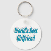 Vriendin sky blue typografie sleutelhanger (Voorkant)