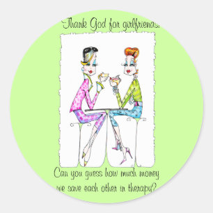 Vriendin therapie door Collene Kennedy Ronde Sticker