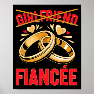 Vriendin verloofde vrouw bruid verloofd verloving  poster