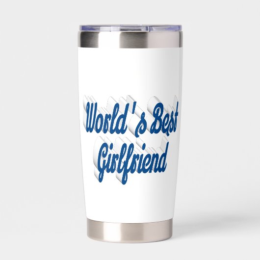 Vriendin zee blauw half script geïsoleerde drinkbeker (Voorkant)
