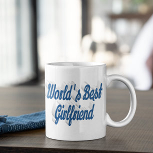 Vriendin zee blauw halve script koffiemok