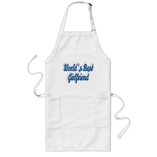 Vriendin zee blauw script lang schort (Voorkant)