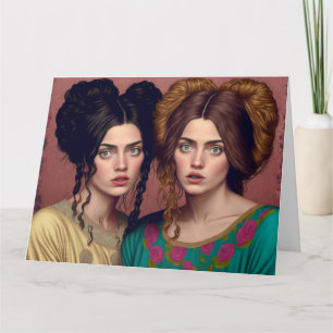 VRIENDINNEN FRIEND HAIRSTYLES FUNNY BIRTHDAY CARDS KAART