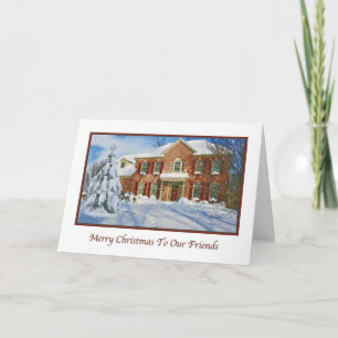 Vriendin's Kerstmis met Snowy Scene Feestdagen Kaart