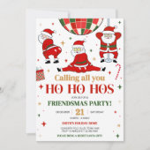 Vriendjes als Santa Funny Kerstfeest Kaart (Voorkant)