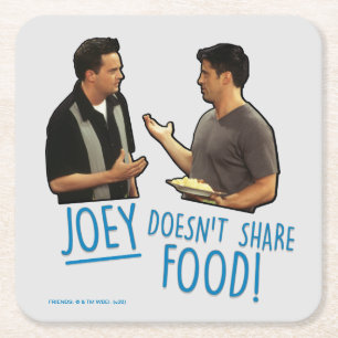 VRIENDS™ Joey deelt geen voedsel. Vierkante Kartonnen Onderzetter