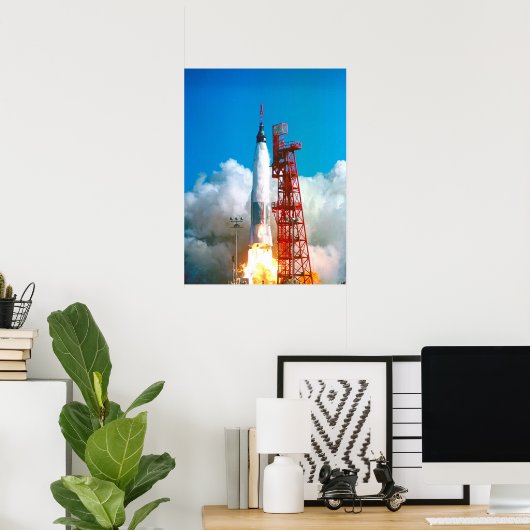 Vriendschap 7 (Mercury Atlas 6) Start Poster (Thuiskantoor)