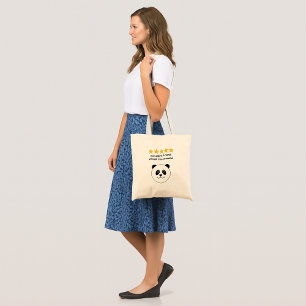 Vriendschap aangepaste tekst panda tote bag