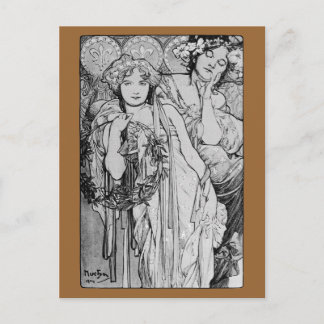 Vriendschap ~ Alphones Mucha ~ 1904 Briefkaart