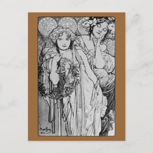 Vriendschap ~ Alphones Mucha ~ 1904 Briefkaart (Voorkant)
