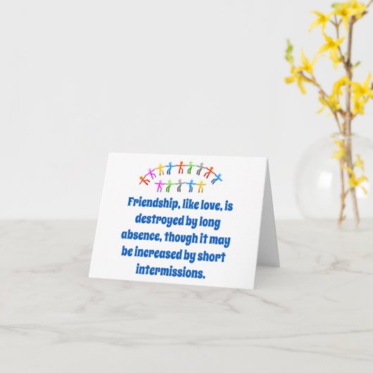 Vriendschap als liefde is verwoest - vriendschap Q Kaart (Gele Bloem)
