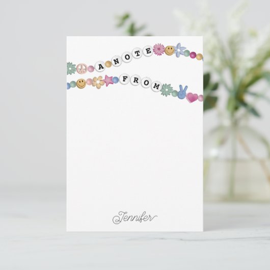 Vriendschap Armband Meisje Sieraden Kinder Geperso Bedankkaart (Staand voorkant)