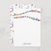 Vriendschap Armband Meisje Sieraden Kinder Geperso Bedankkaart (Voorkant / Achterkant)