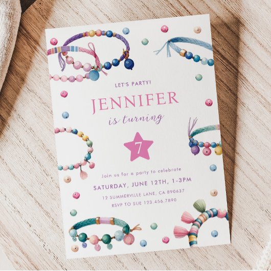 Vriendschap armband Verjaardag Party uitnodiging