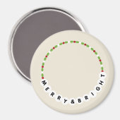 Vriendschap Armband Vrolijk en Helder Kerstmis Magneet (Voorkant / Achterkant)
