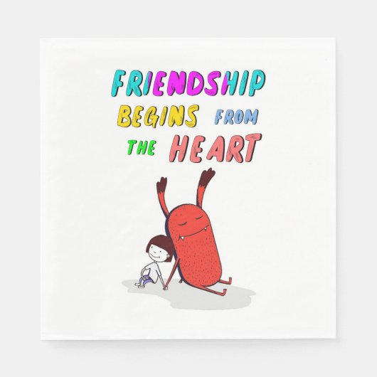 Vriendschap begint uit hart juli demon 30 vrienden servet (Voorkant)