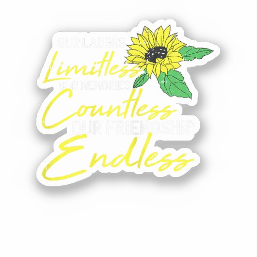 Vriendschap Beste-Vriend Schattige Zonnebloem Best Sticker (Voorkant)