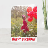 Vriendschap Birthday Kaart, Natuur Dame & ballonne Kaart (Voorkant)