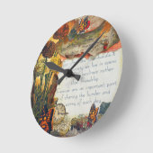 Vriendschap Bloemen Vlinders Mixed Media Collage Ronde Klok (Hoek)