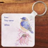 Vriendschap Bluebird Think of Me Gepersonaliseerd Sleutelhanger (Achterkant)