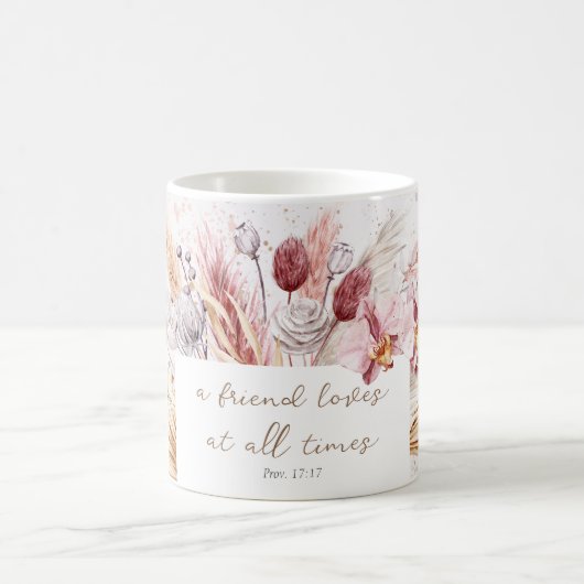 Vriendschap Boho Bijbelvers Inspirerend Bloemen Koffiemok (Center)
