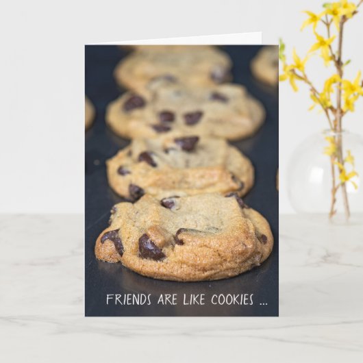 vriendschap en chocoladeschilferkoekjes kaart (Gele Bloem)
