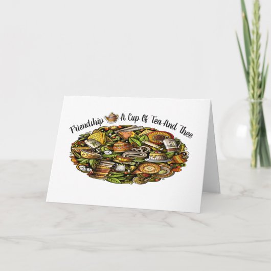Vriendschap en thee briefpapier bedankkaart (Voorkant)
