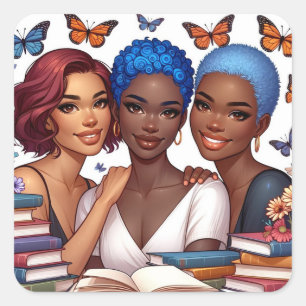 Vriendschap en woorden vierkante sticker