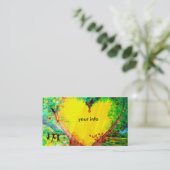 vriendschap geel hart visitekaartje (Staand voorkant)