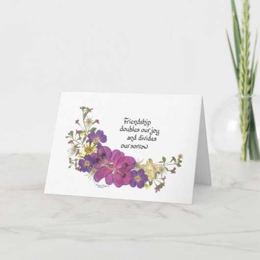 Vriendschap gezegde kaart (Voorkant)